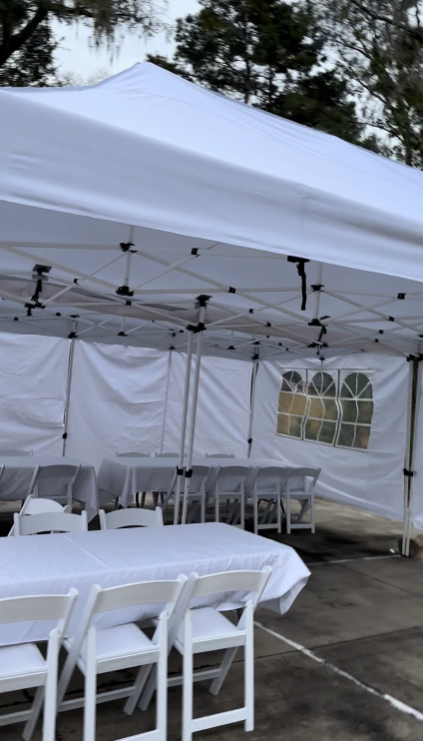 20x20 Pop-up Tent with Chairs Rental