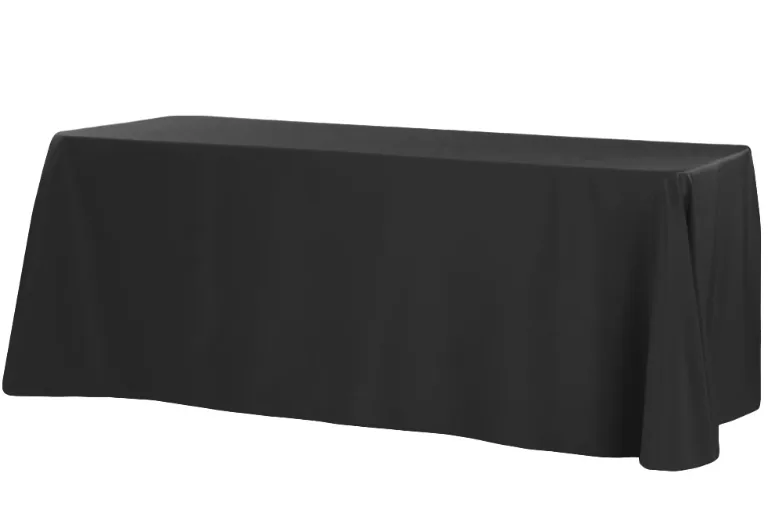 90in x 156in Black Polyester Linen