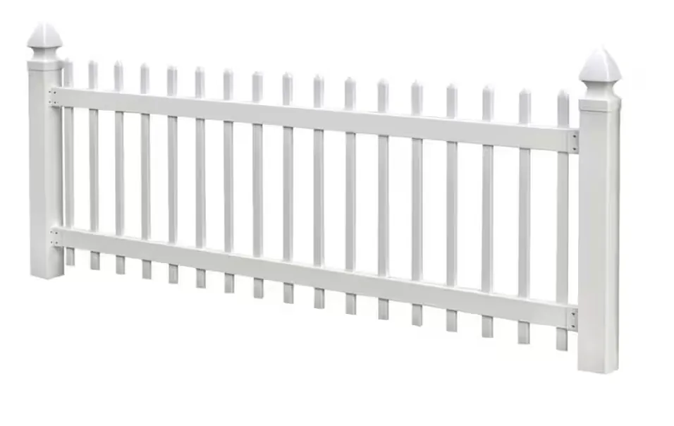3ft x 8ft White Picket Fence