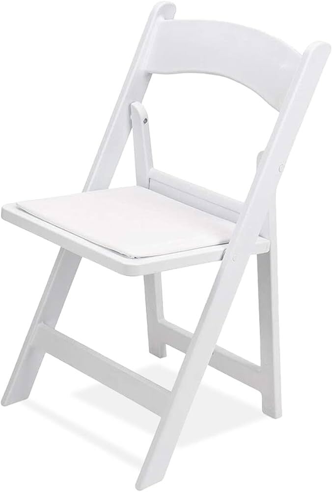 White Resin Padded Folding Wedding Chairs