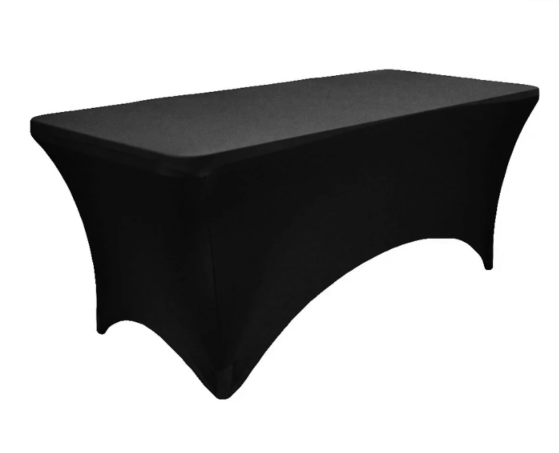 6' Rectangle Black Spandex Linen