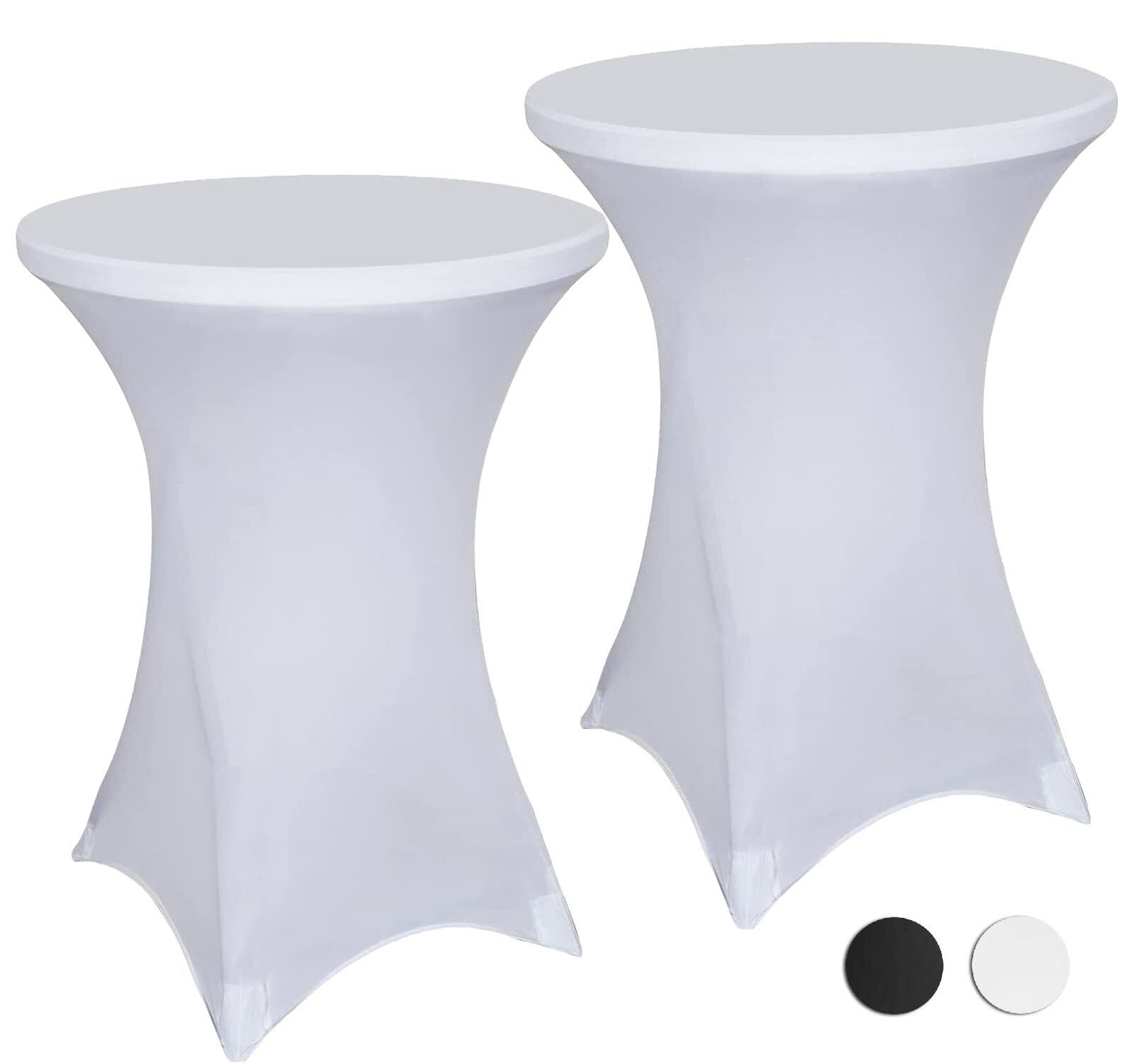 White Spandex Cocktail Table Cover