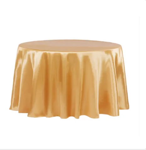 120" Round Satin Gold Tablecloth
