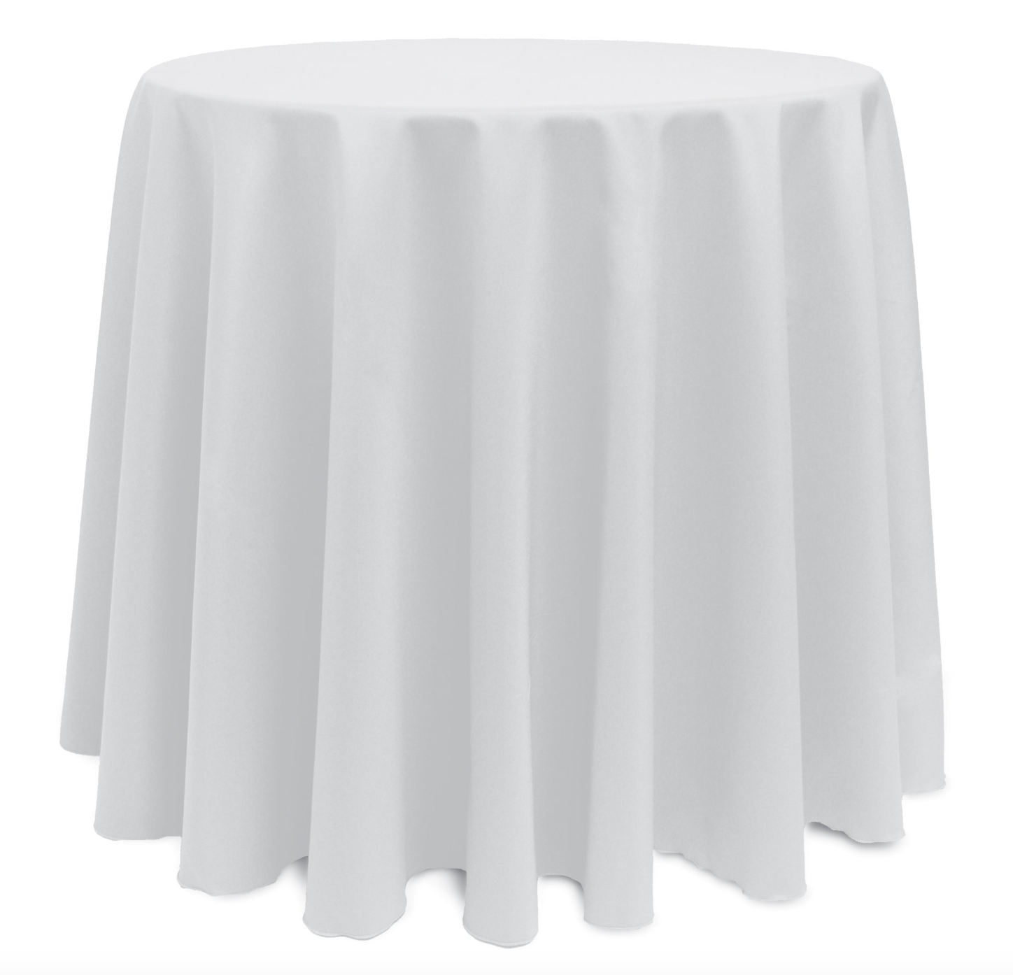 96in White Round Polyester Linen