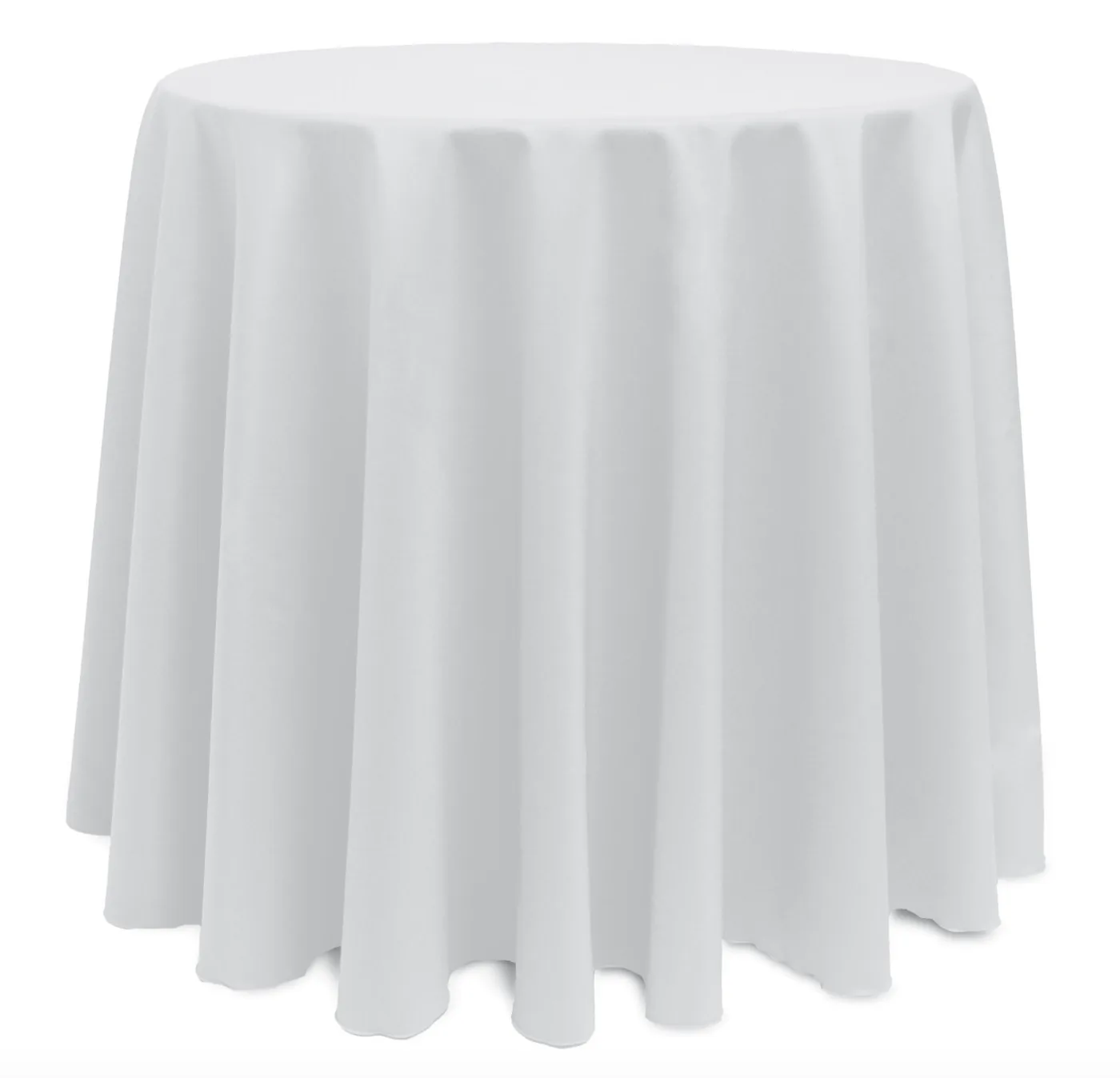 96in White Round Polyester Linen