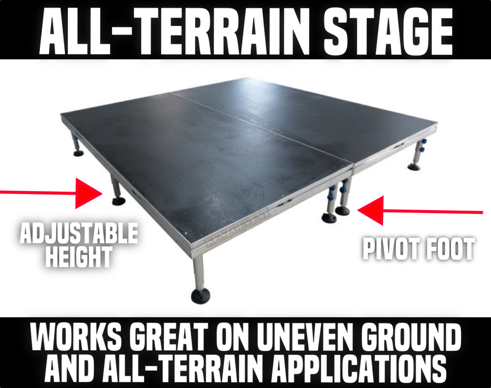 Aluminum All Terrain Portable Stage: 4'x4' Platform