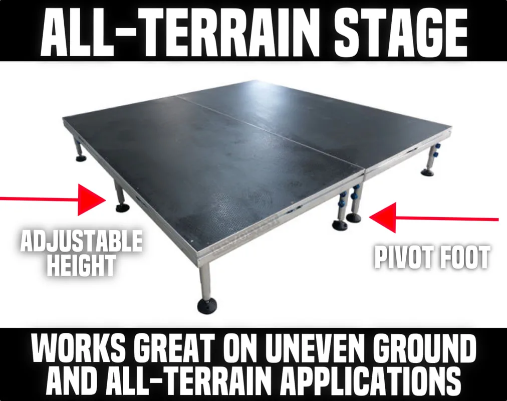 Aluminum All Terrain Portable Stage: 4'x4' Platform